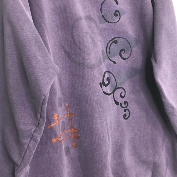 BOHEMIAN custom purple embellished button down sweatshirt - Picture 6 of 15
